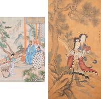 Two Chinese Paintings Depicting Ladies