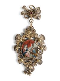 A Devotional Medallion with Filigree Frame