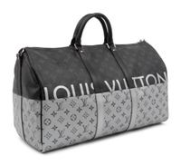 Louis Vuitton Limited Edition Split Keepall Bandoulière 50 in Black and Silver Monogram Canvas, Kim Jones, 2018