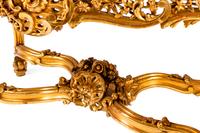 A Louis XV Style Giltwood Marble-Top Table