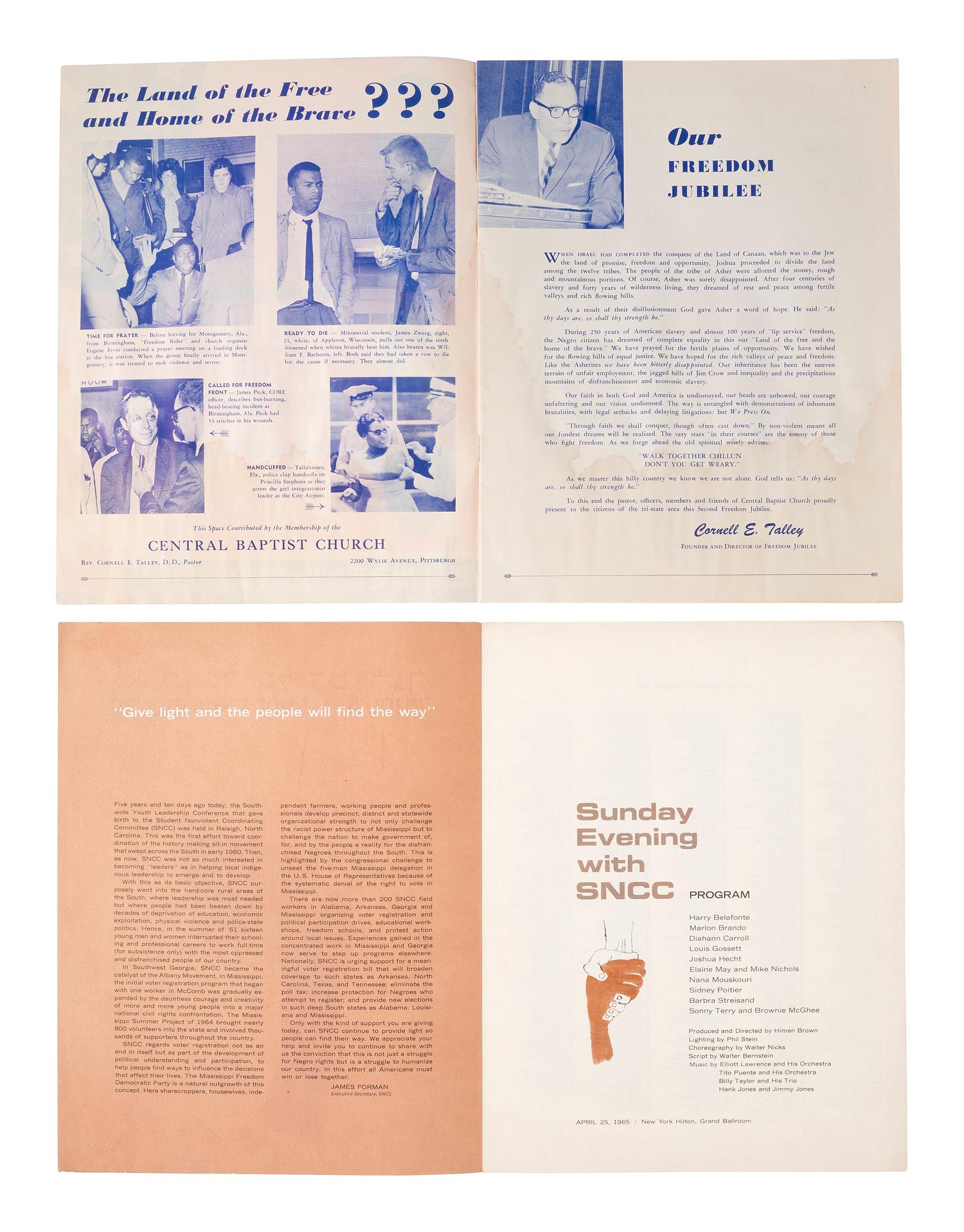 [KING, Martin Luther, Jr. (1929-1968)]. A group of 4 programs, most from events featuring Dr. Martin Luther King, Jr. 1961-1967.