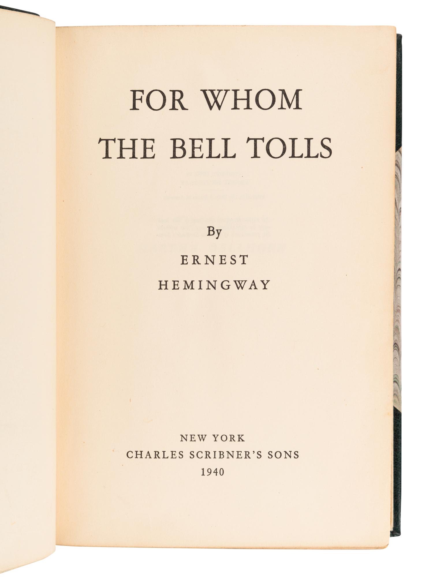 HEMINGWAY, Ernest (1899-1961). A group of 5 works, comprising: