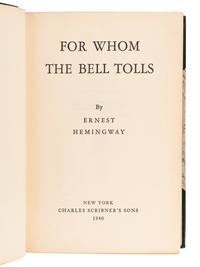 HEMINGWAY, Ernest (1899-1961). A group of 5 works, comprising: