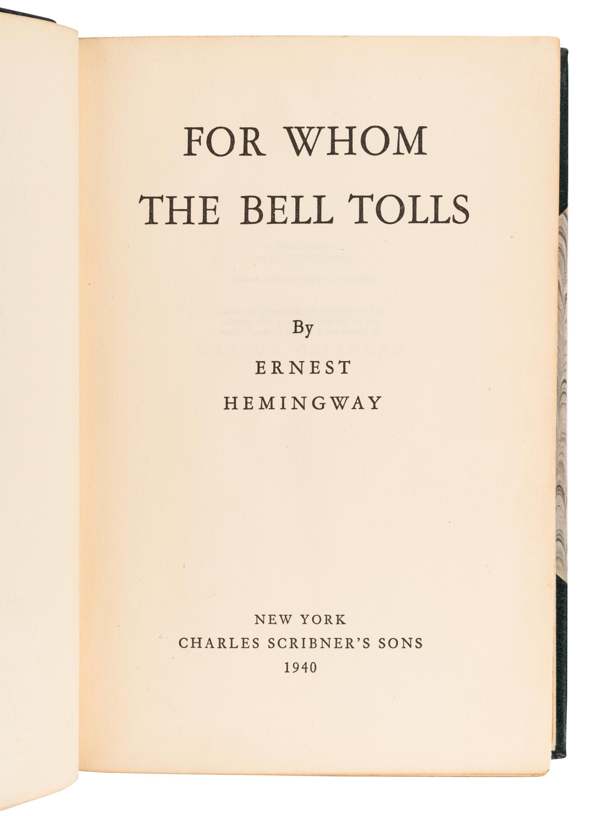 HEMINGWAY, Ernest (1899-1961). A group of 5 works, comprising: