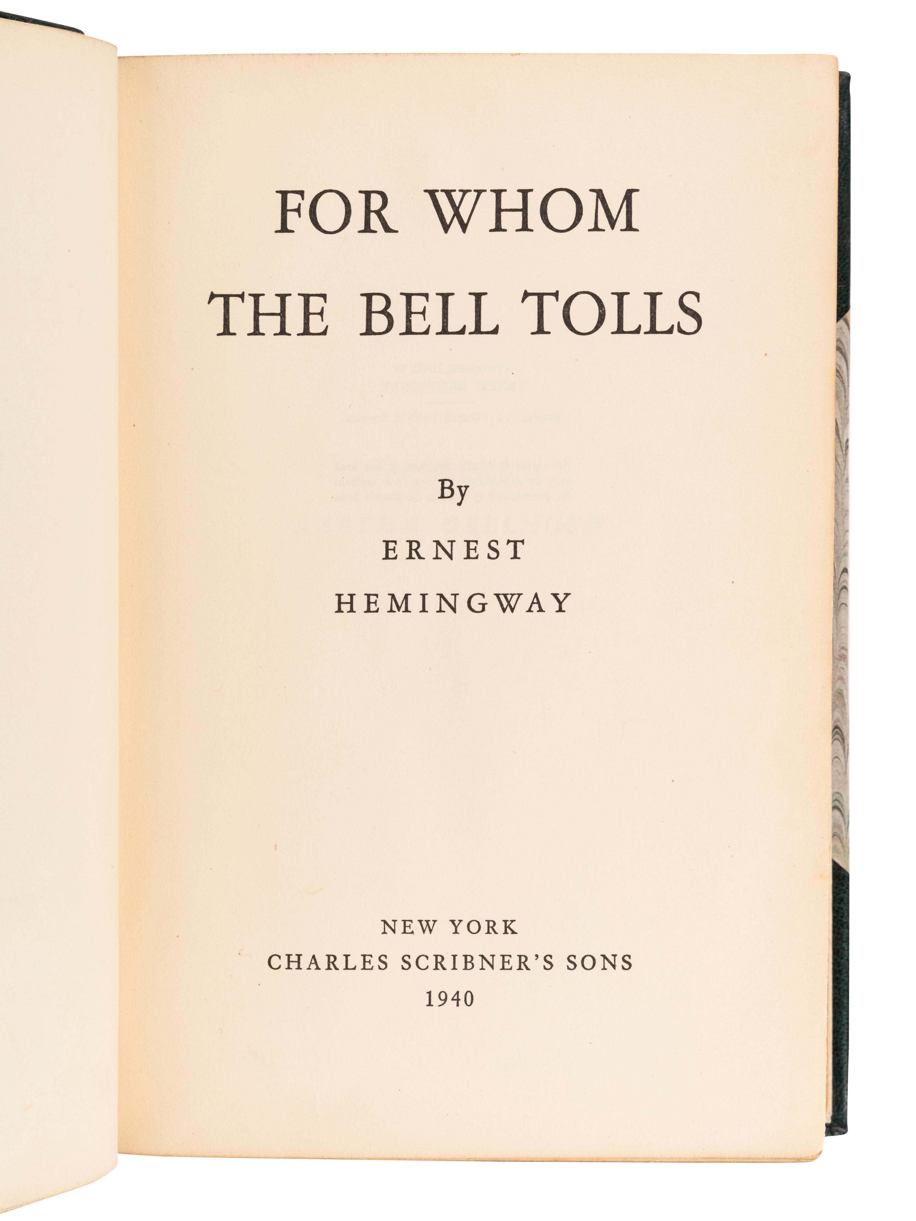 HEMINGWAY, Ernest (1899-1961). A group of 5 works, comprising: