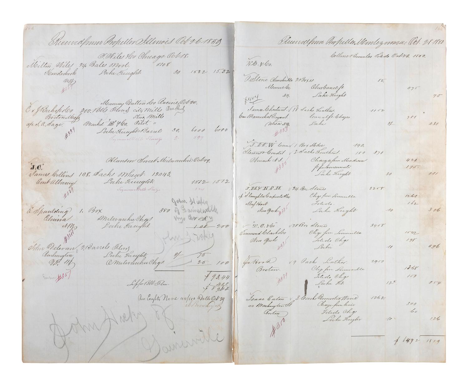 [TRANSPORTATION] -- [SHIPPING]. Letter press copy book featuring discussion of early Great Lakes shipping and commerce within the 1847 business correspondence of Detroit shipbuilder, merchant, and vessel owner Elon W. Hudson (1818-1901).