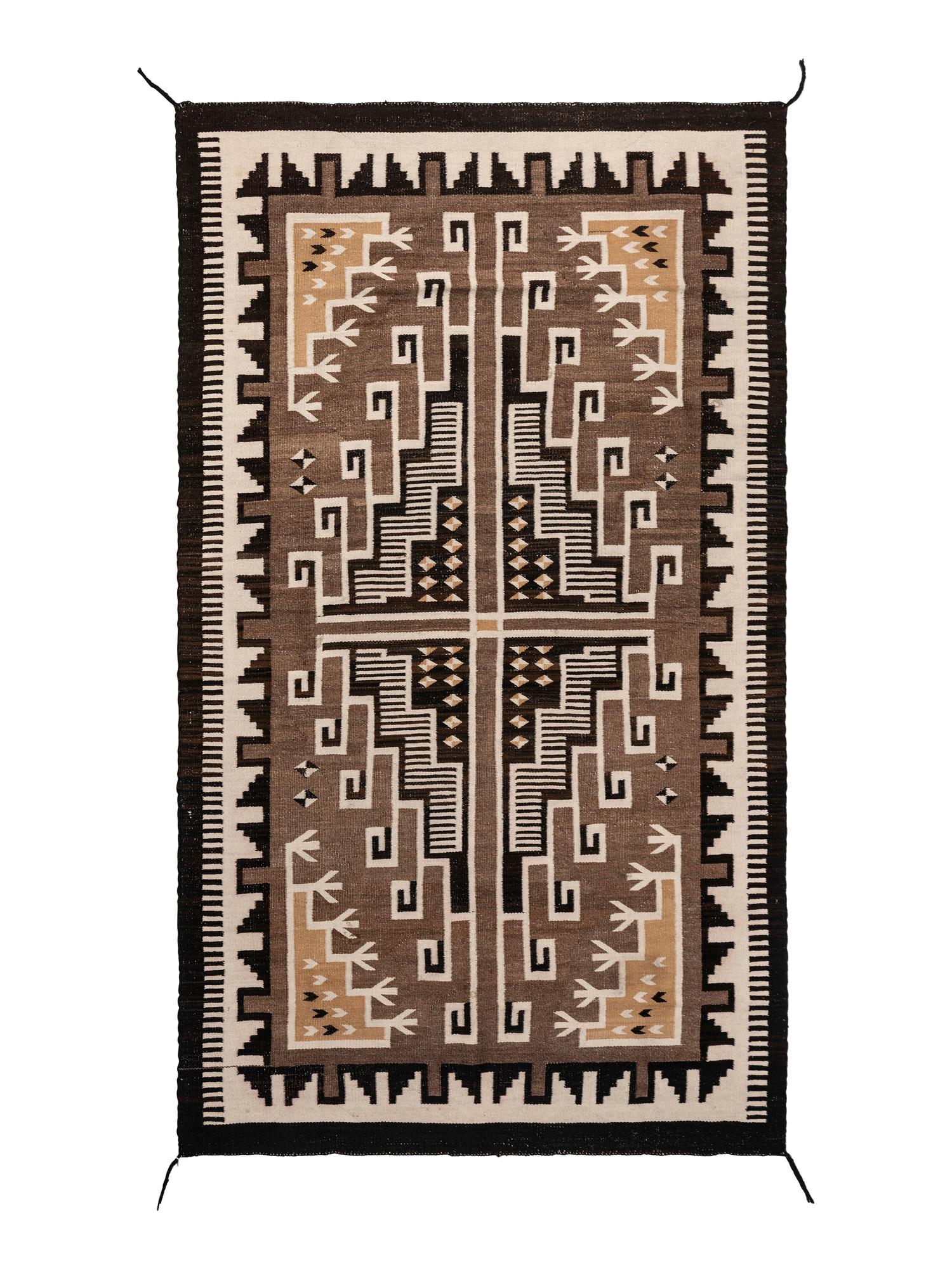 Navajo Two Grey Hills Pattern Weaving / Rug