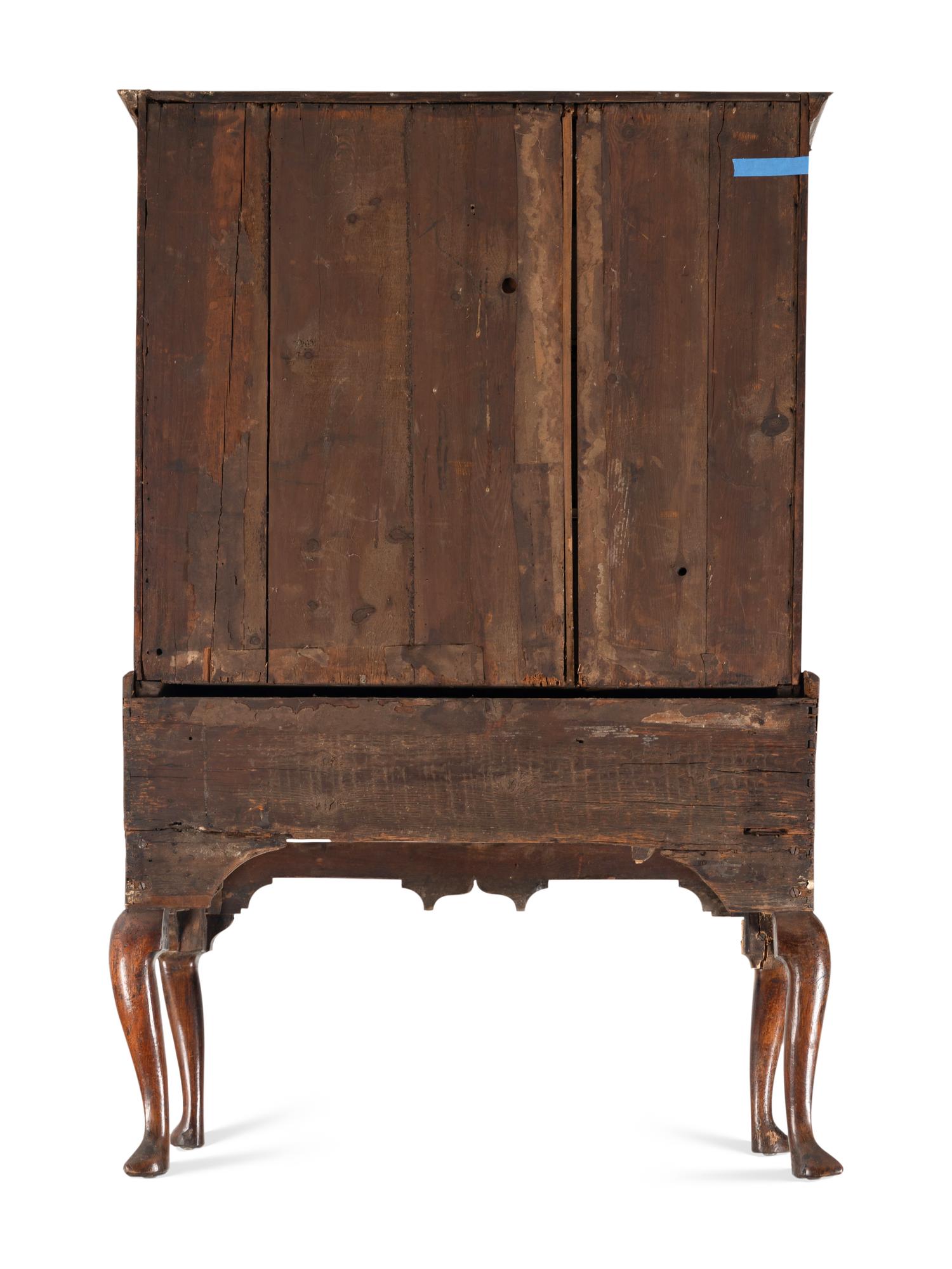 A Queen Anne Walnut Chest on Stand