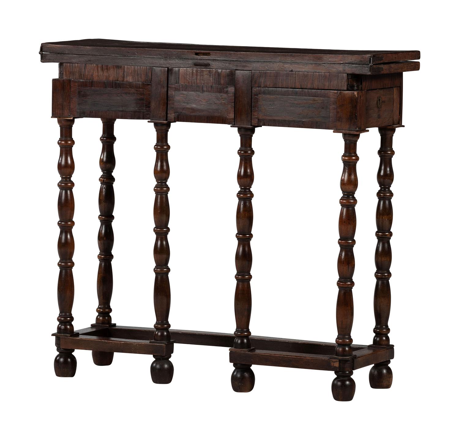 A William and Mary Style Walnut Flip-Top Gateleg Table