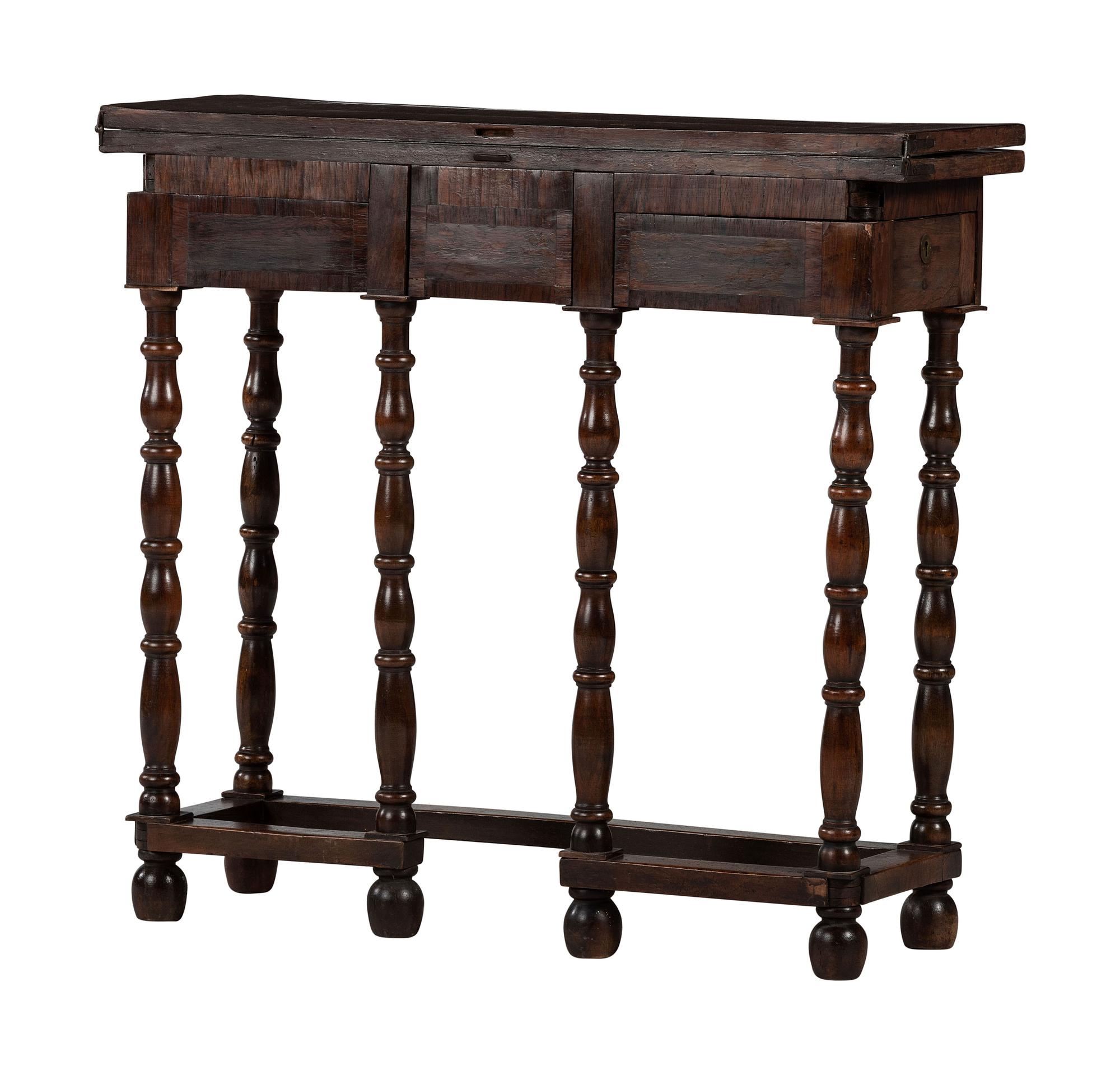 A William and Mary Style Walnut Flip-Top Gateleg Table