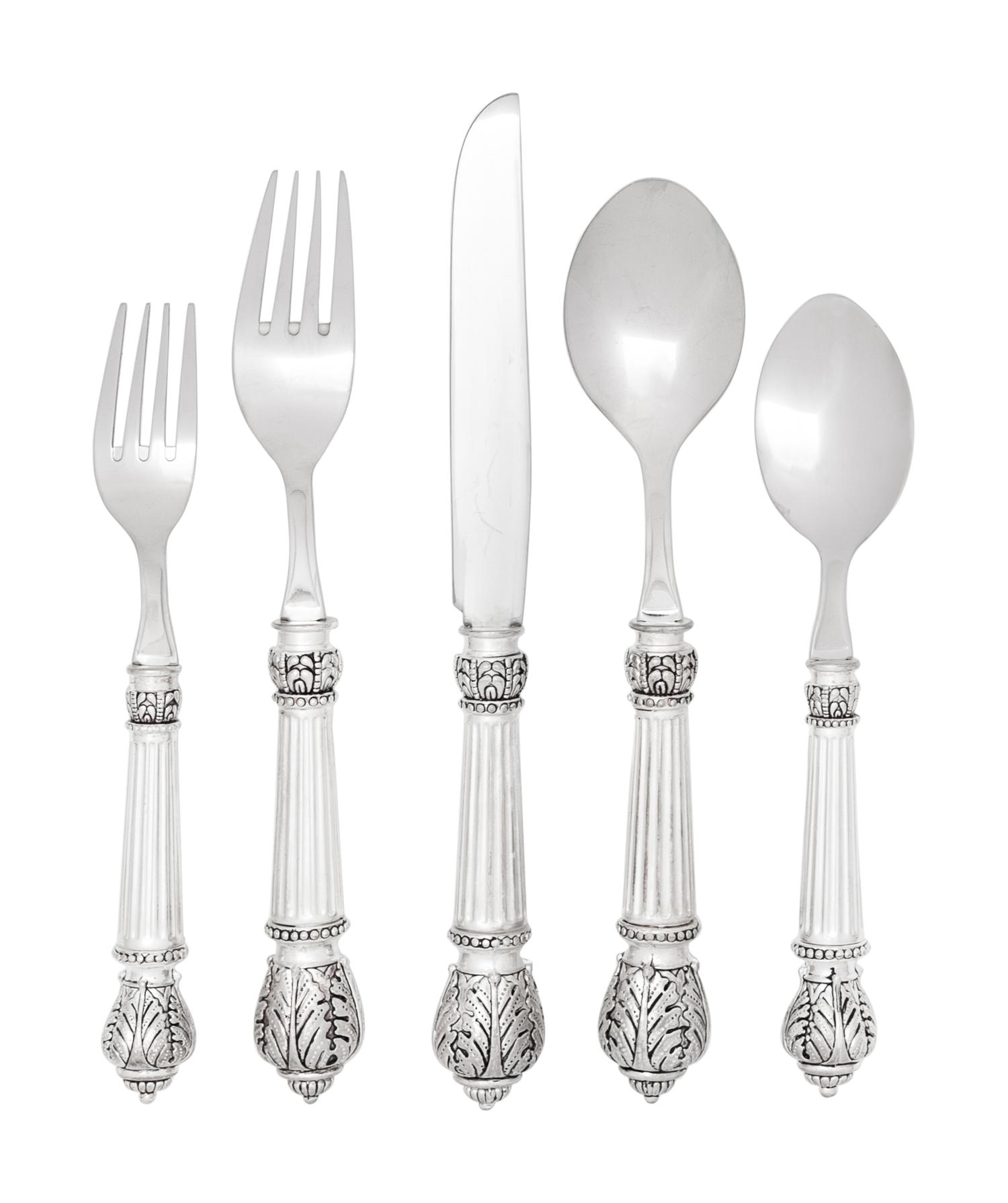 A Silver-Plate Flatware Service