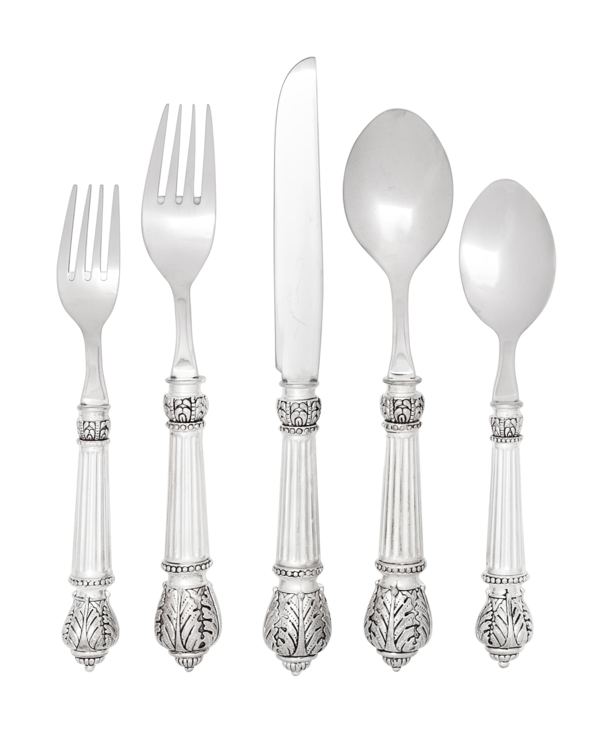 A Silver-Plate Flatware Service
