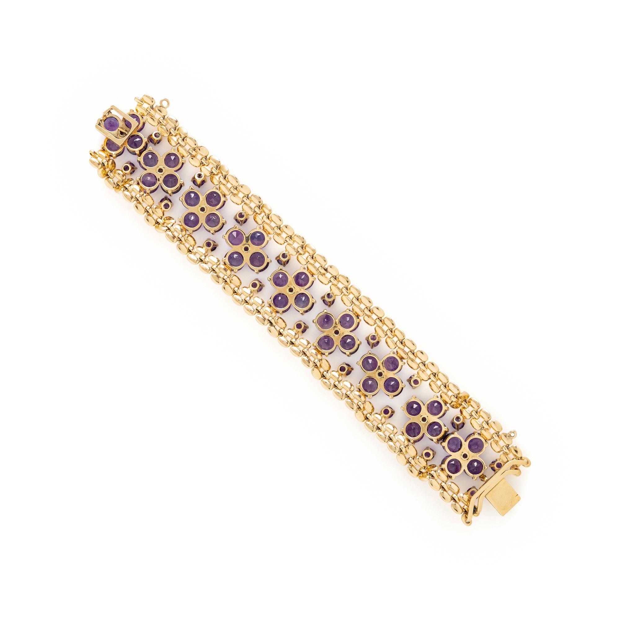AMETHYST AND YELLOW GOLD BRACELET