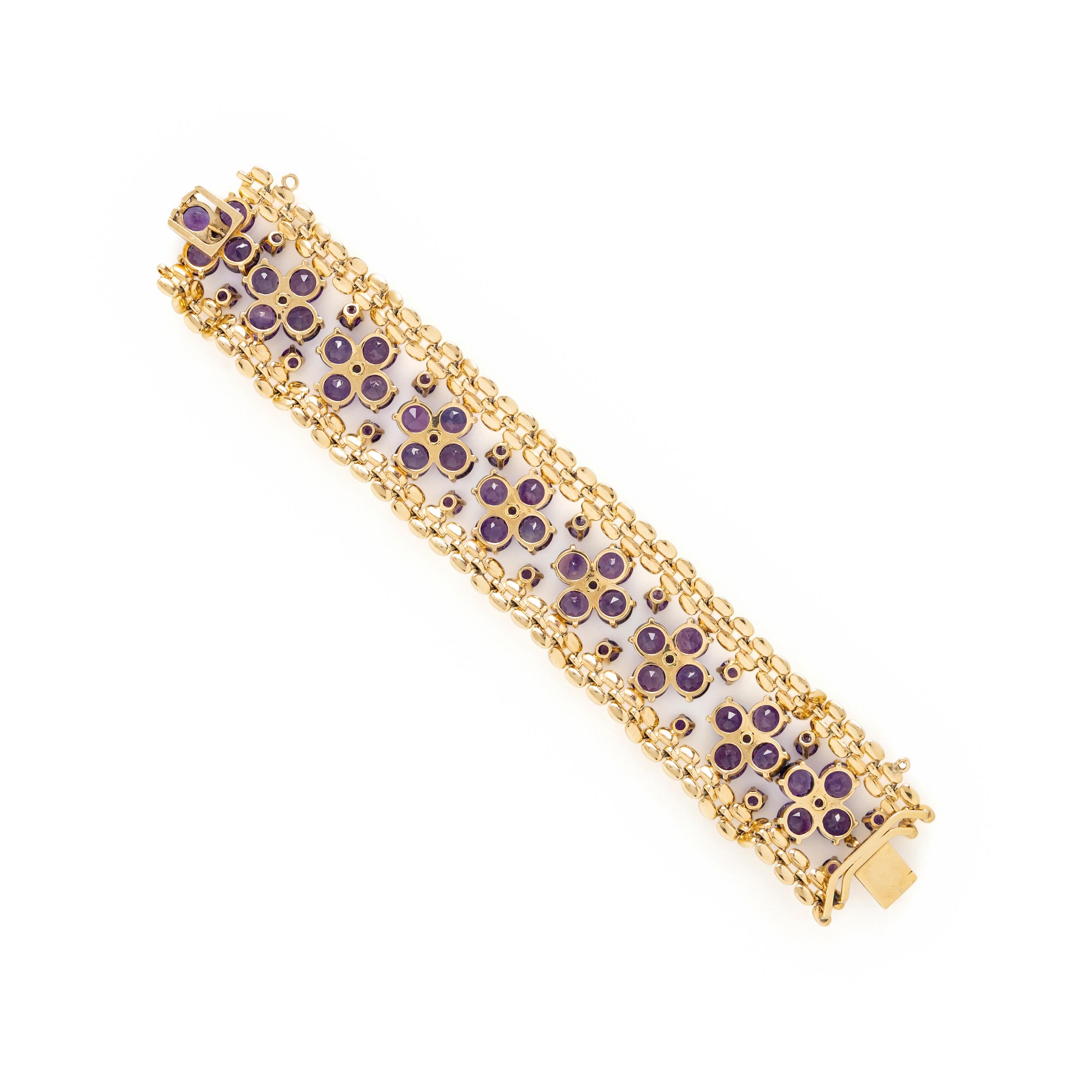 AMETHYST AND YELLOW GOLD BRACELET