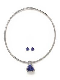 COLLECTION OF WHITE GOLD AND TANZANITE JEWELRY