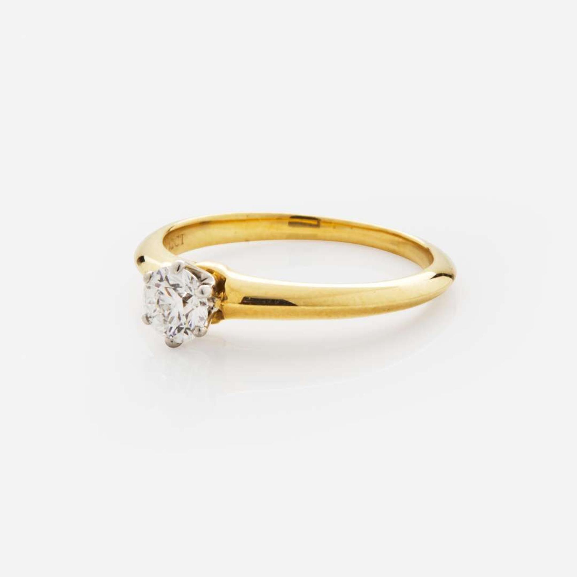 A Vintage Tiffany & Co. Diamond Ring 0.42 Carat Round Brilliant-Cut Diamond, GIA Certified