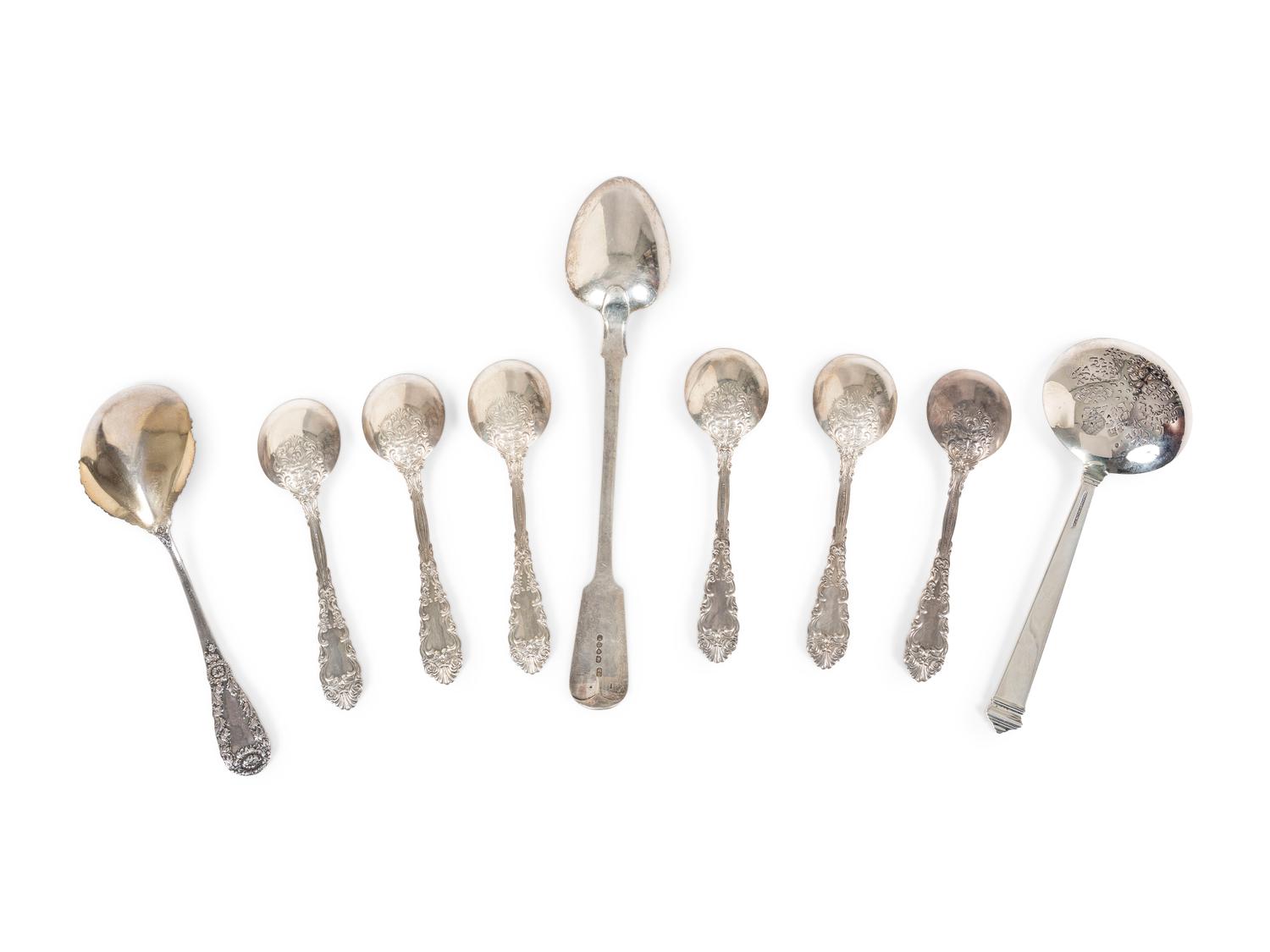 A Group of Silver Serving Flatware