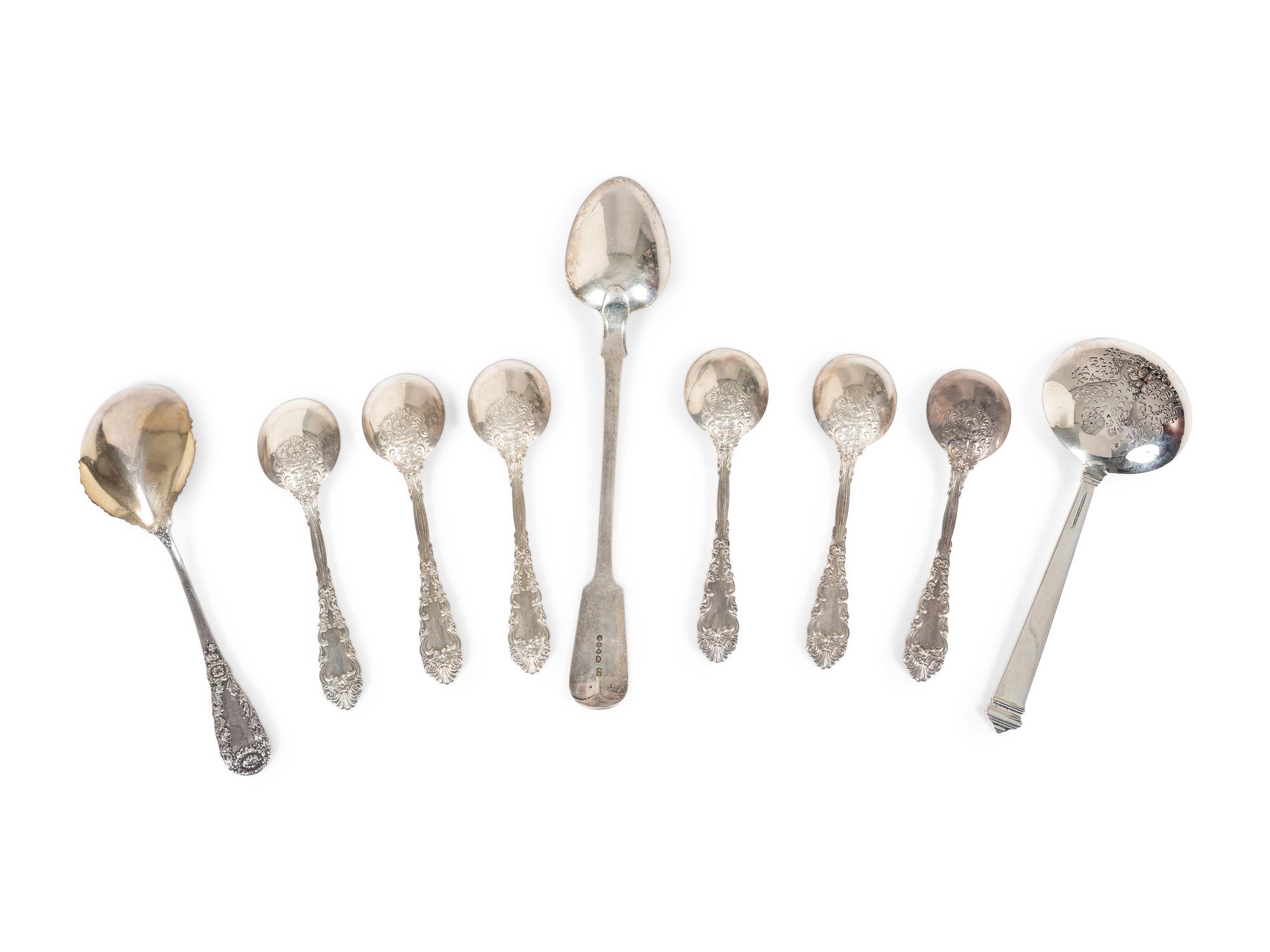 A Group of Silver Serving Flatware
