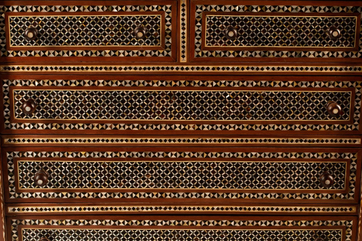 A Moorish Style Inlaid Chest of Drawers