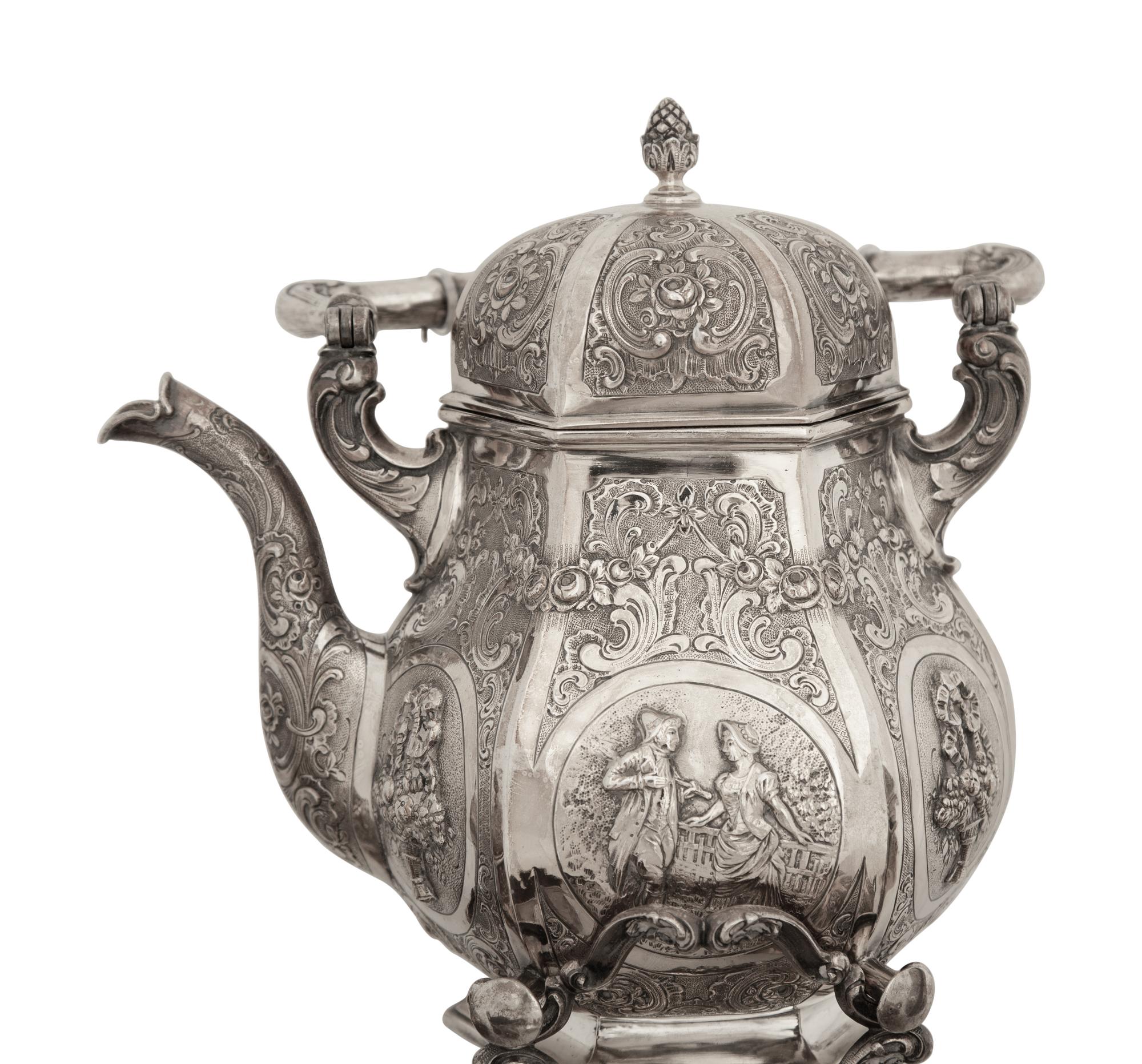 A German Silver Five-Piece Tea and Coffee Service