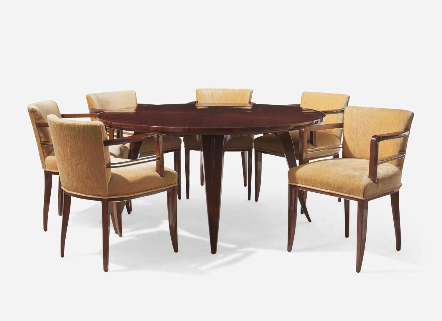 Jean Pascaud, Table and Six Dining Armchairs