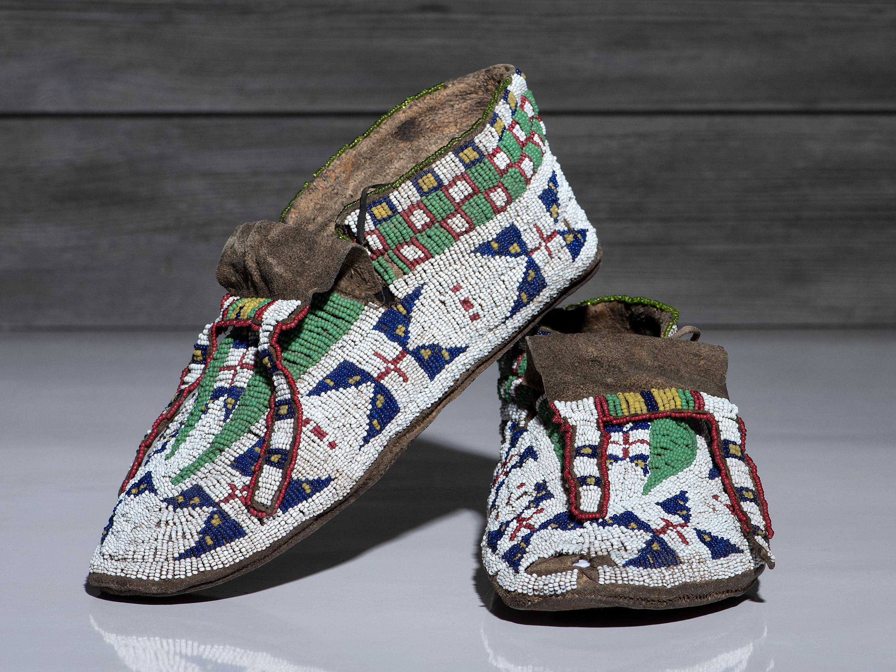 Sioux Beaded Hide Moccasins
