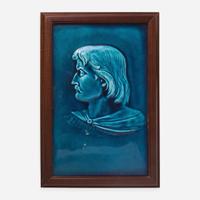 A Wedgwood Turquoise-Glazed Majolica "Ivanhoe" Plaque UK, circa 1860