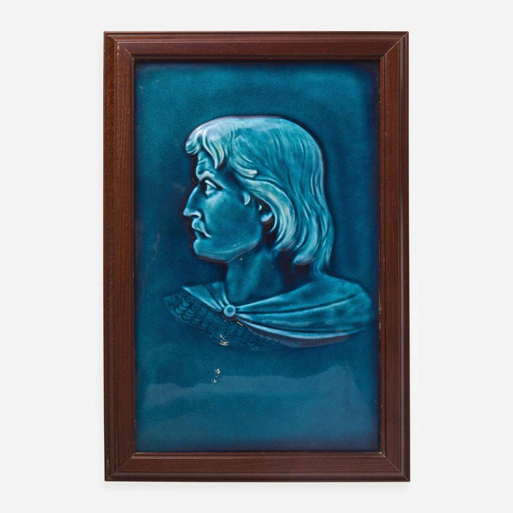 A Wedgwood Turquoise-Glazed Majolica "Ivanhoe" Plaque UK, circa 1860