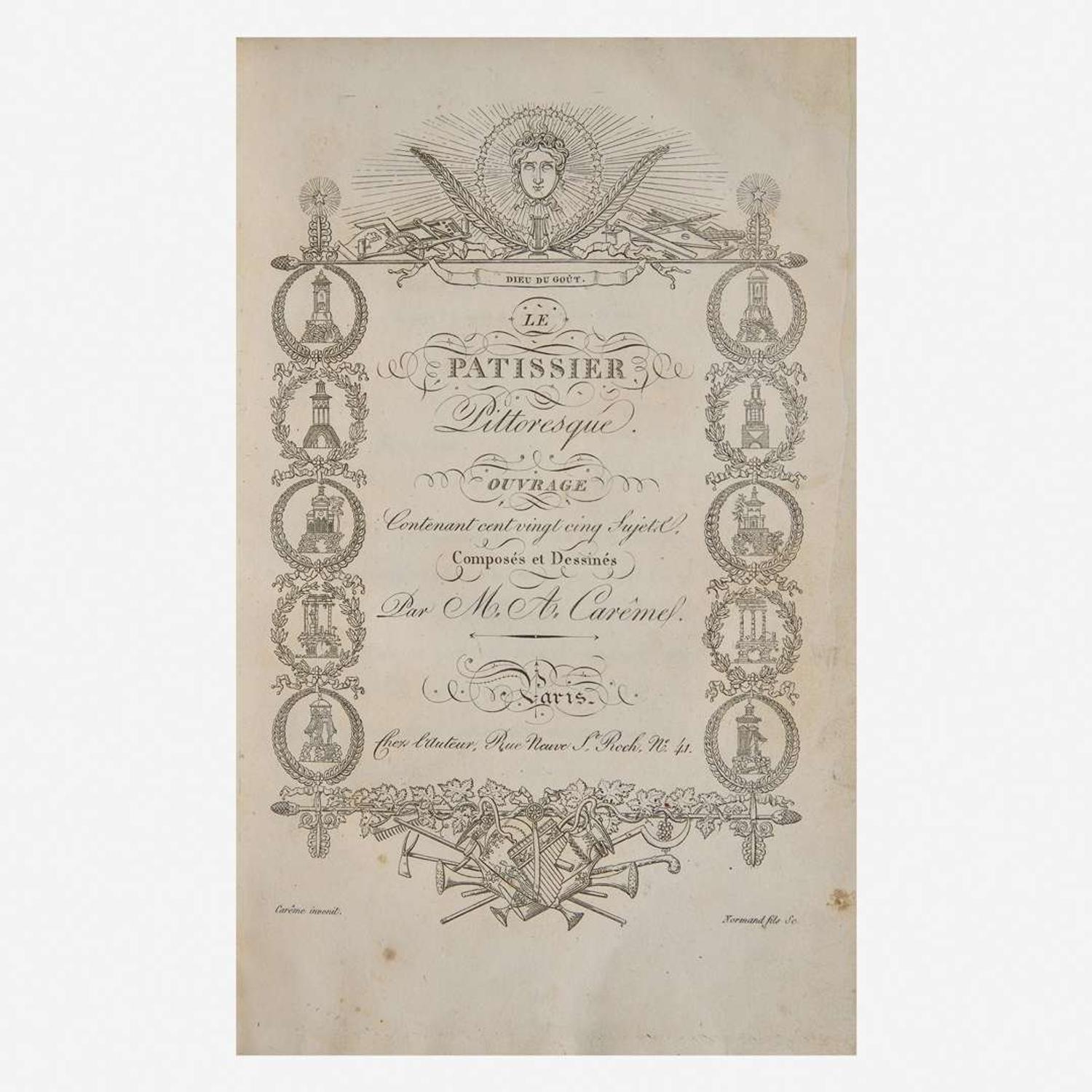 [Food & Drink] Carême, Antoine Group of 3 French Cookbooks