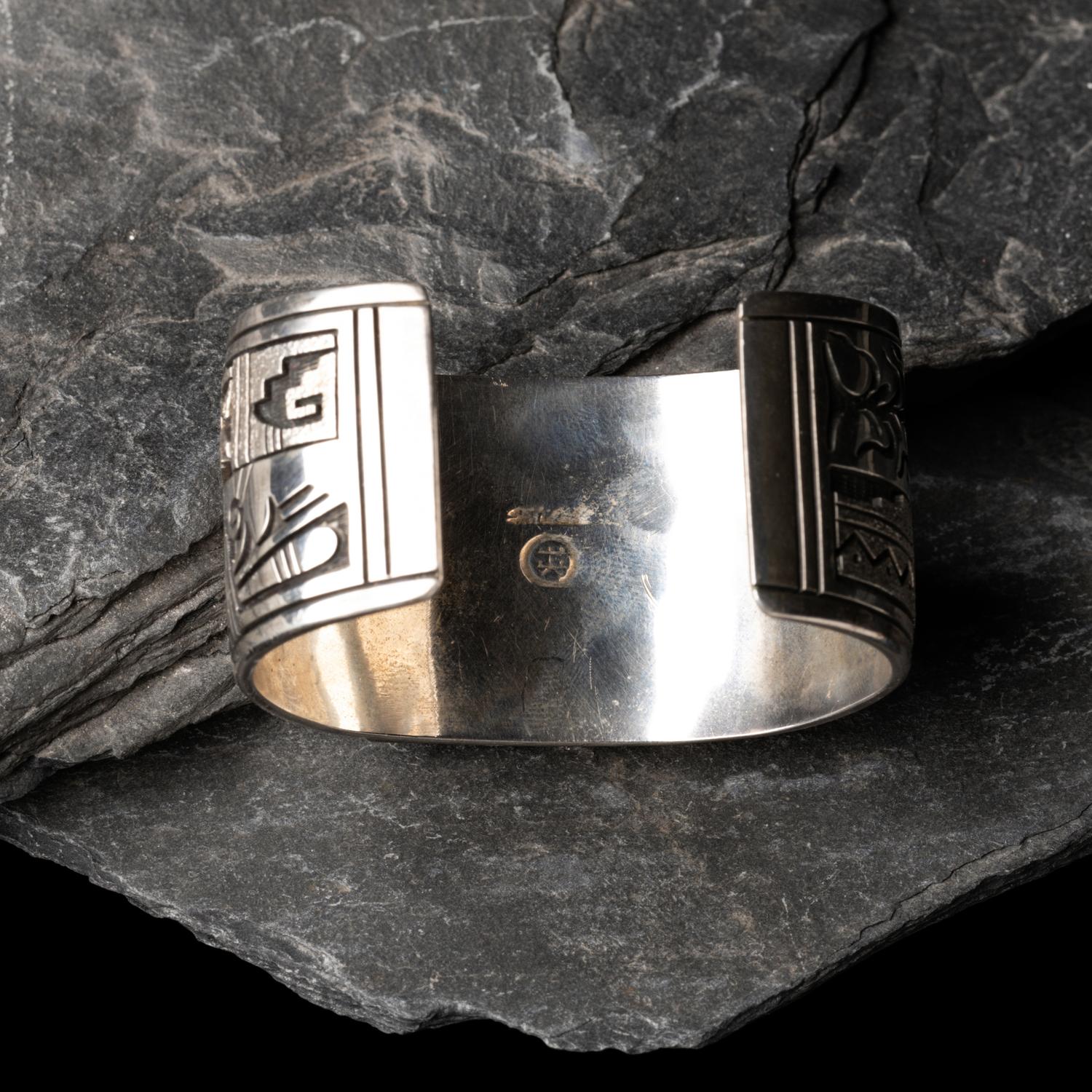 Roy Talahaftewa (Hopi, b. 1955) — Sterling Silver and Turquoise Cuff Bracelet