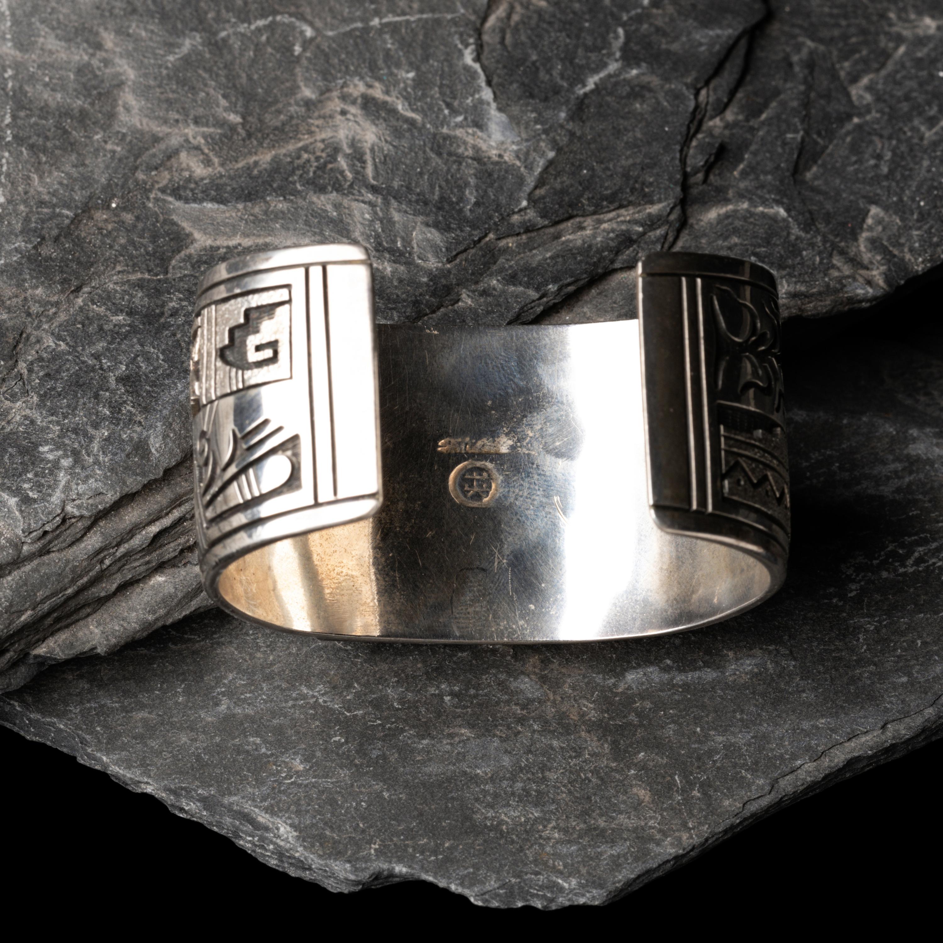 Roy Talahaftewa (Hopi, b. 1955) — Sterling Silver and Turquoise Cuff Bracelet