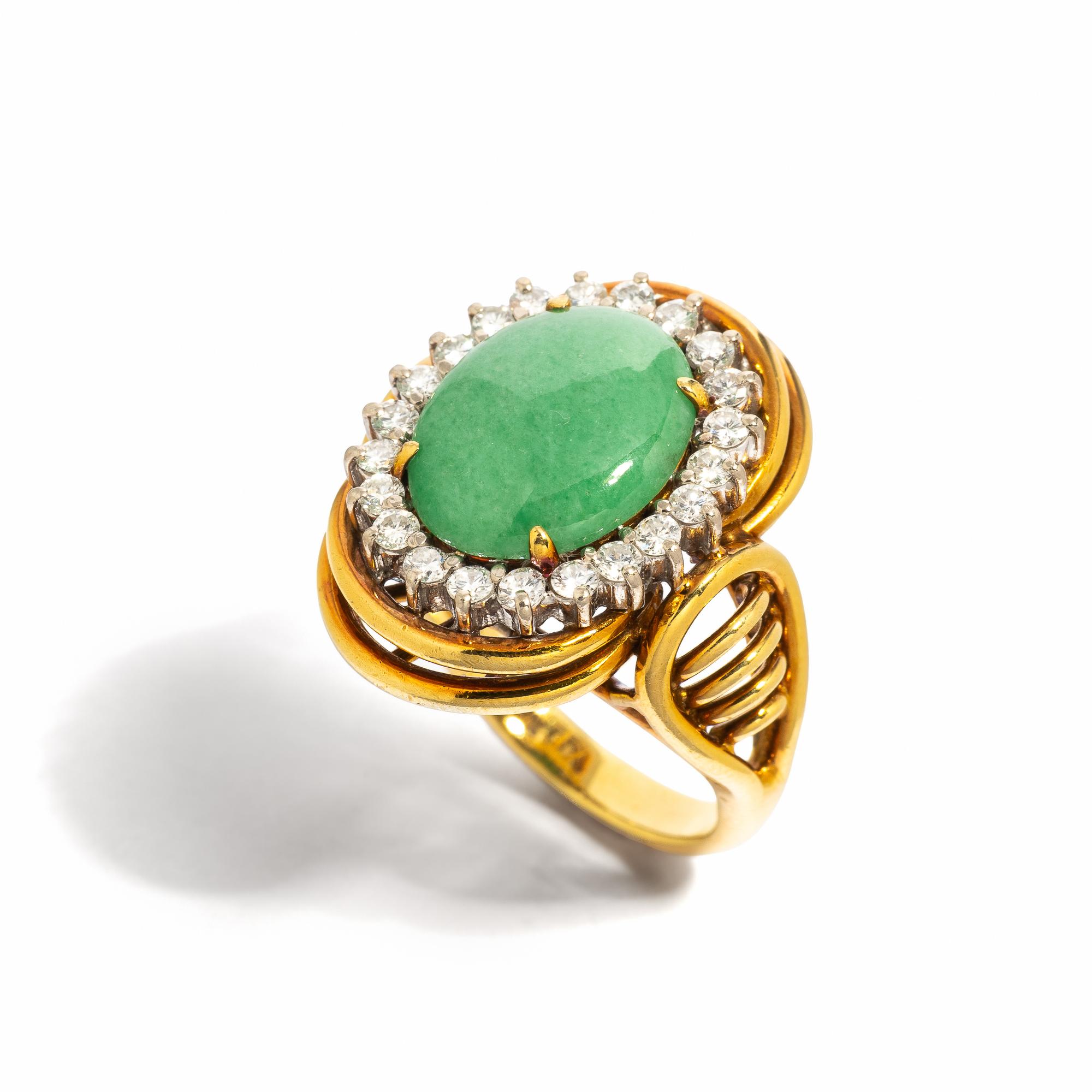 JADE AND DIAMOND RING