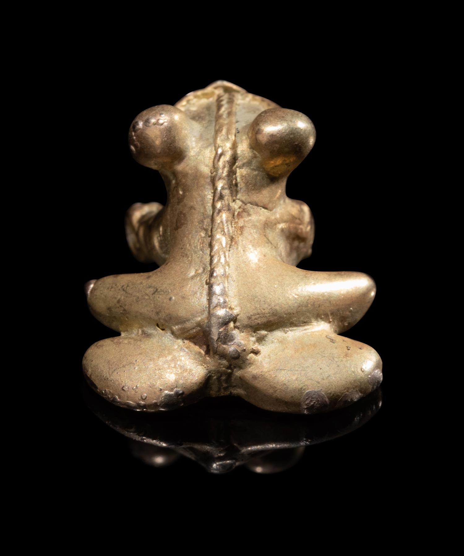 A Veraguas or Diquis Gold Frog Pendant