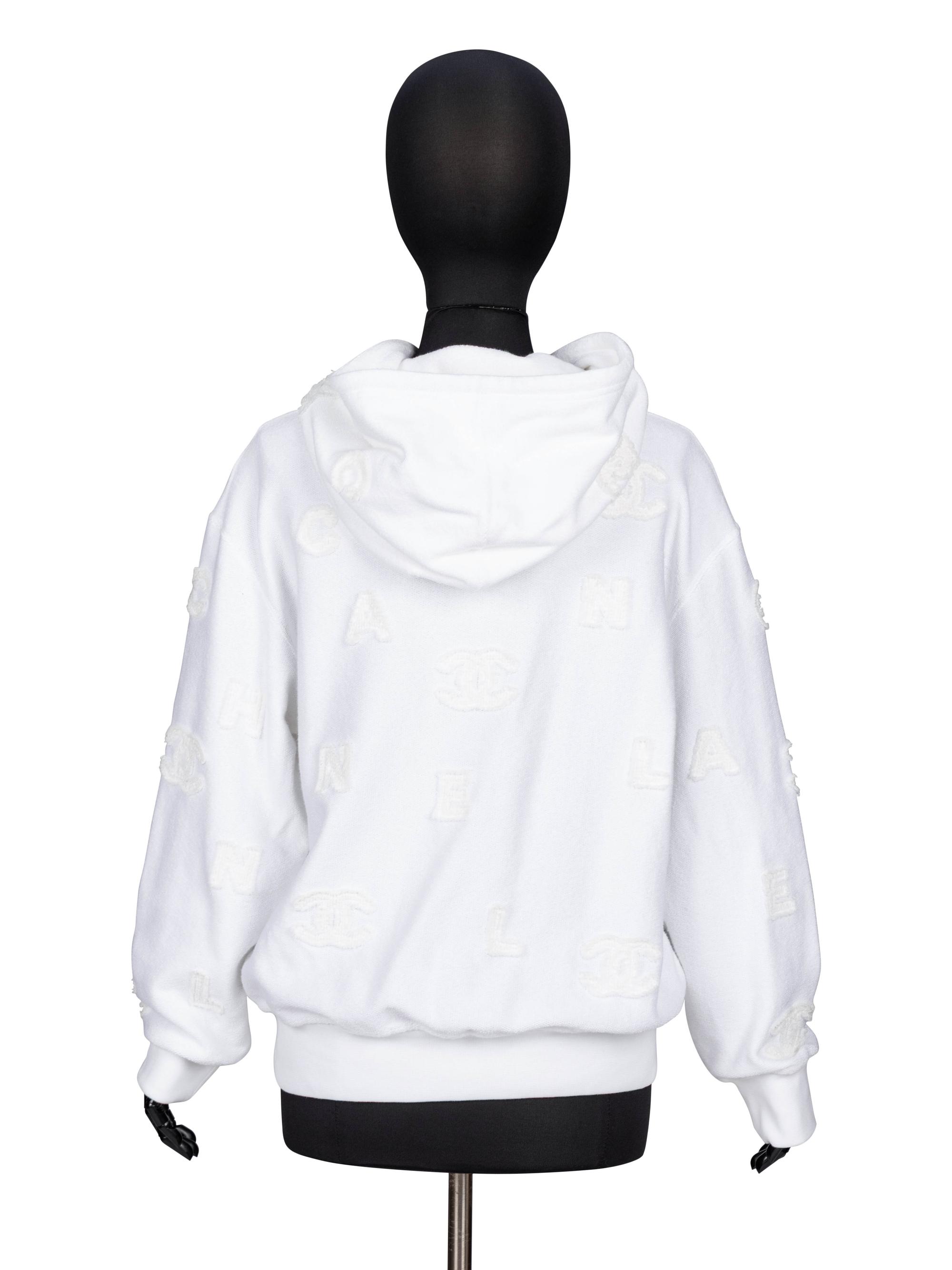 Chanel, White Appliquéd Hoodie