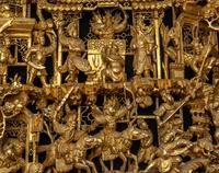 Two Chinese Gilt Wood Panels