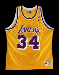 A Shaquille O'Neal Signed Autograph Los Angeles Lakers Jersey