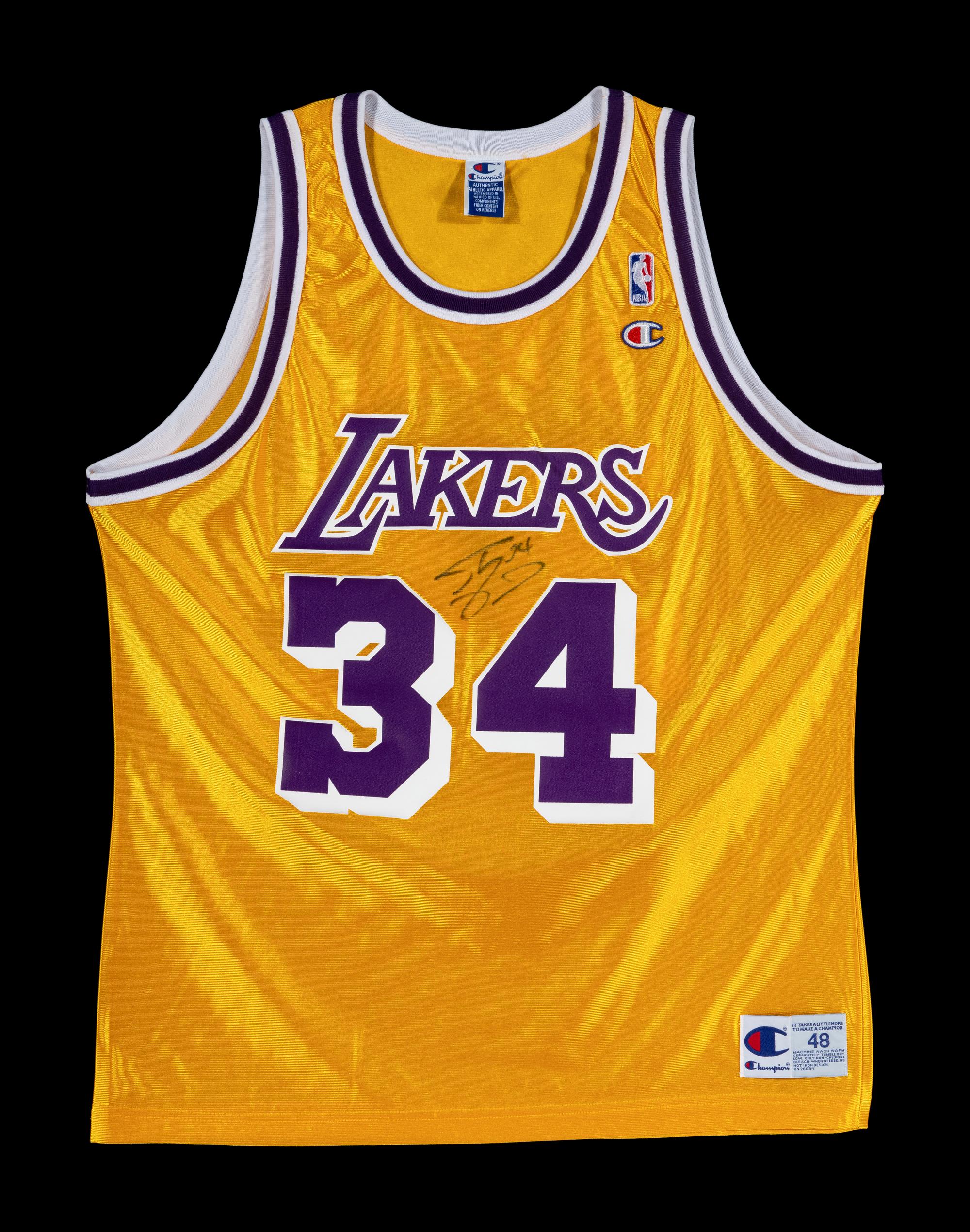 A Shaquille O'Neal Signed Autograph Los Angeles Lakers Jersey
