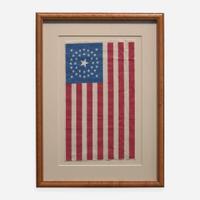 Three printed American parade Flags: 37-Star, 36-Star and 7-Star 1861-1876