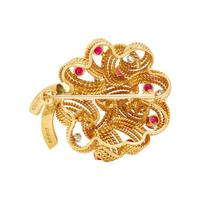 YELLOW GOLD, RUBY AND DIAMOND SET