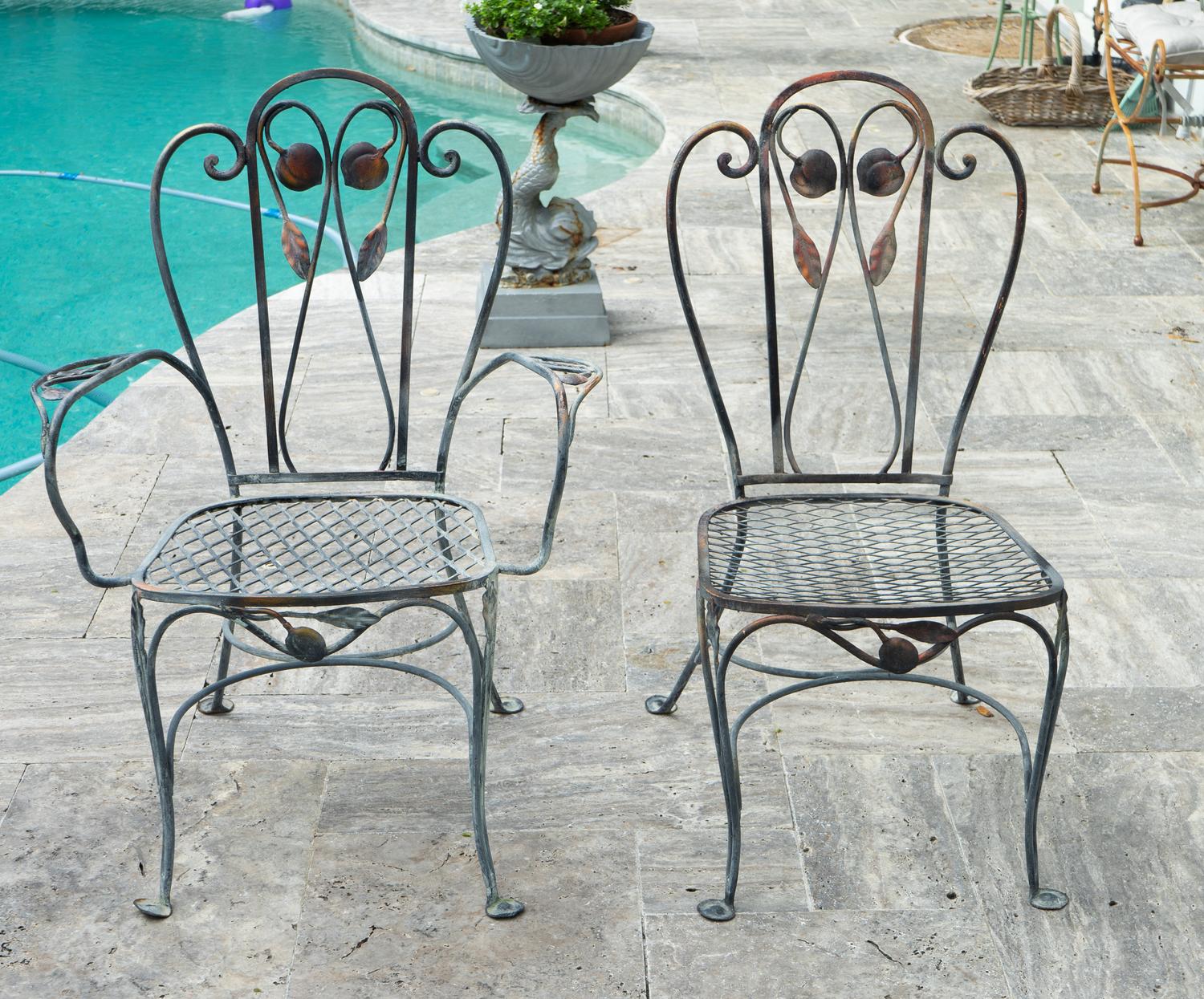 Twelve Salterini Wrought Iron Dining Chairs — 20TH CENTURY