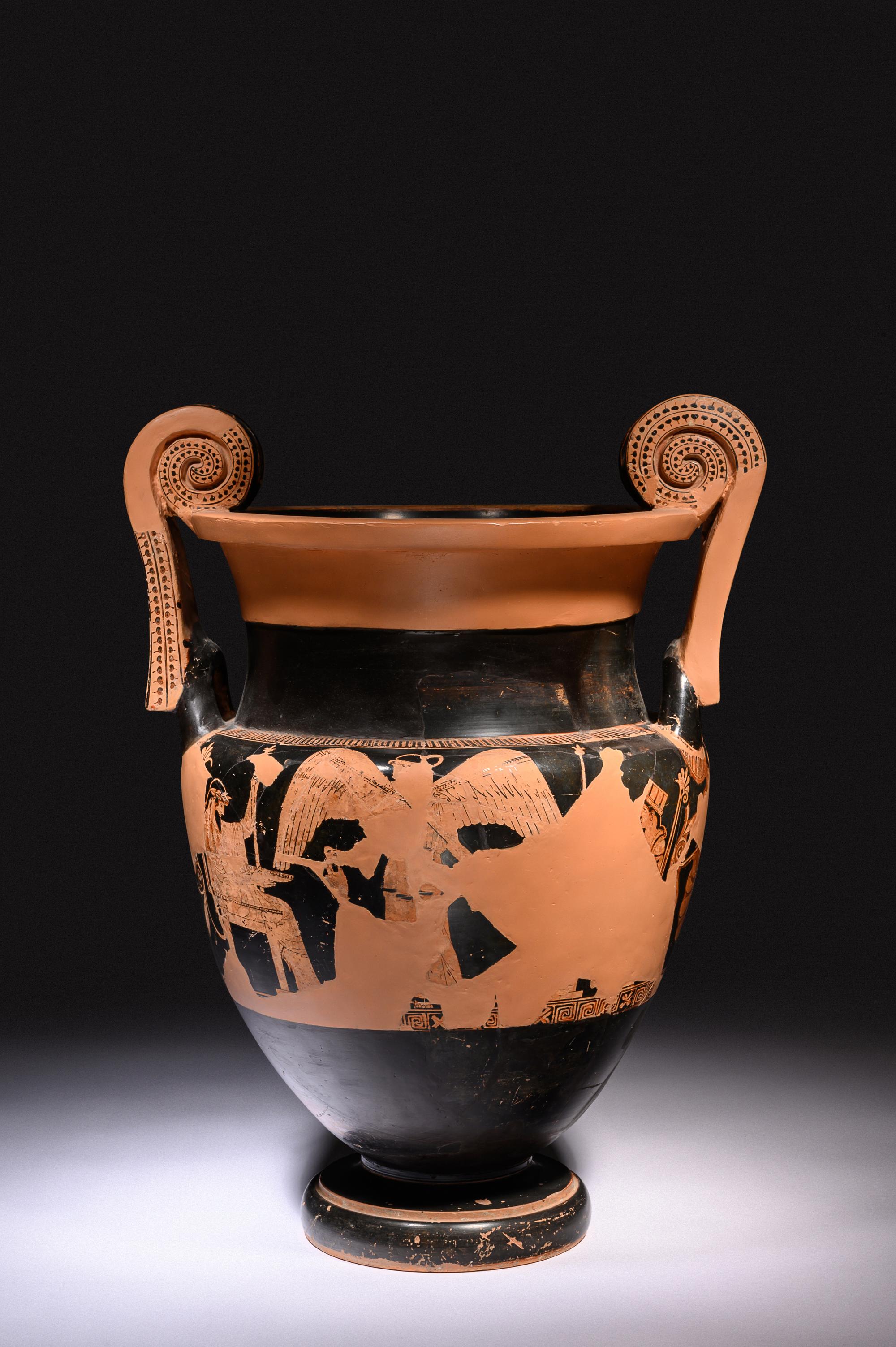 A Volute Krater with Attic Red-Figured Fragments