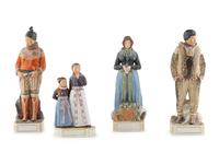 Four Carl-Martin Hansen Royal Copenhagen Porcelain Figures