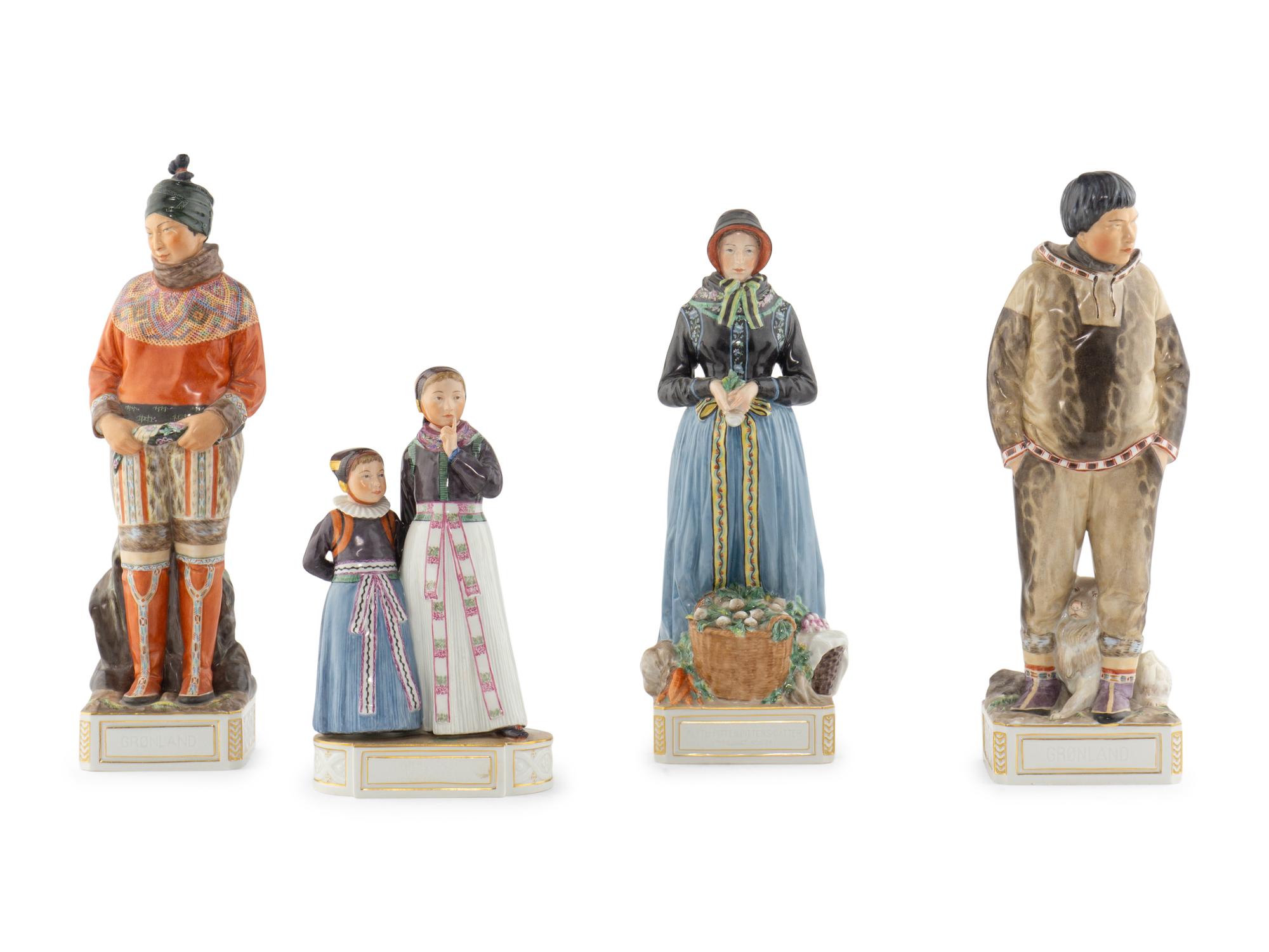 Four Carl-Martin Hansen Royal Copenhagen Porcelain Figures
