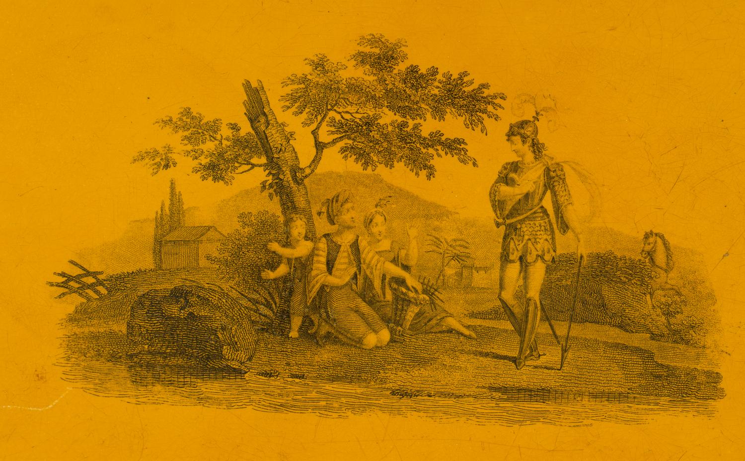 A Group of Yellow Tole Decorative Articles