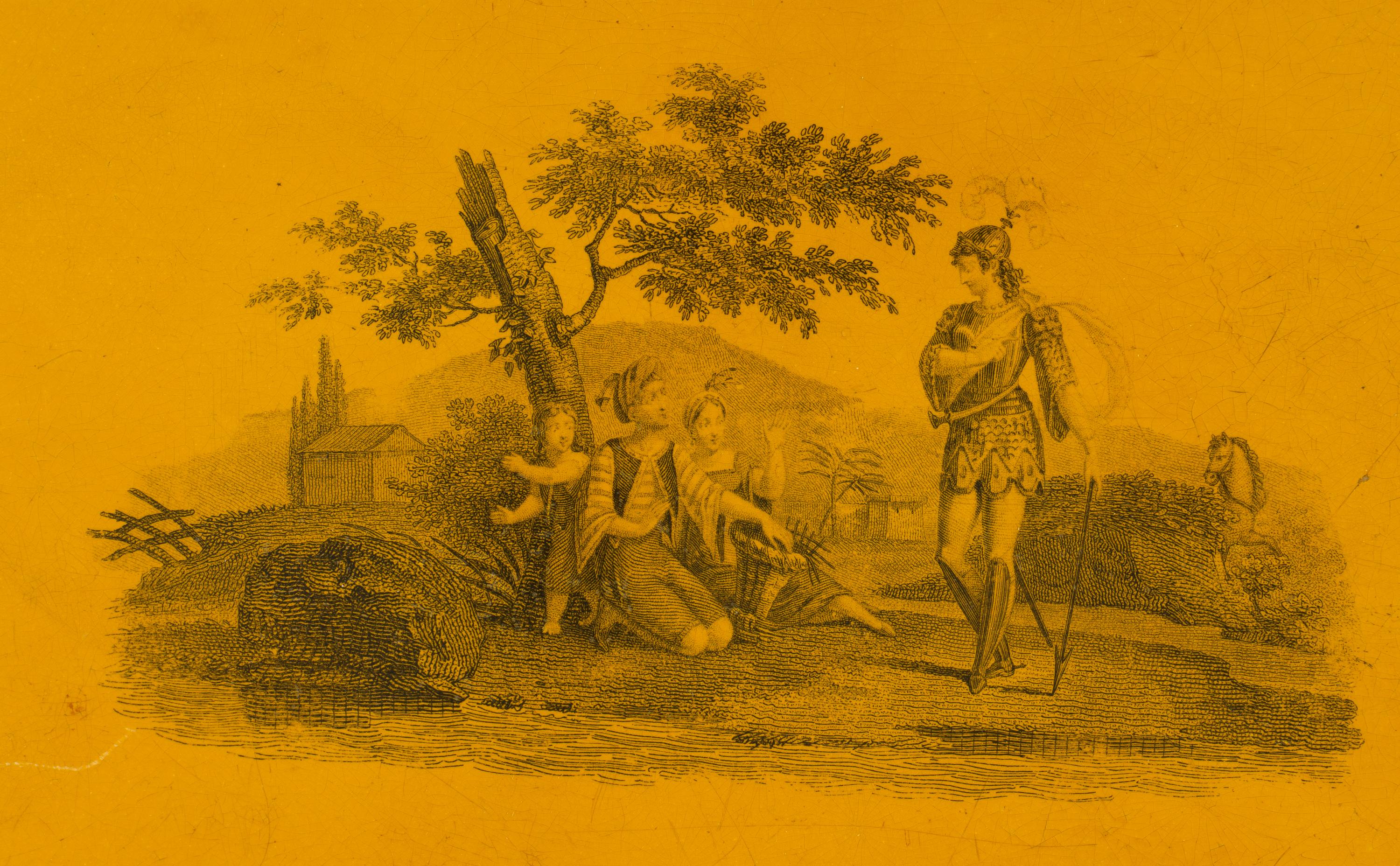A Group of Yellow Tole Decorative Articles