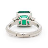 Colombian Emerald, Diamond, and Platinum Ring