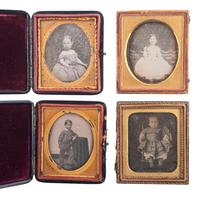 [EARLY PHOTOGRAPHY]. A group of 24 daguerreotype portraits of children and young adults, including: