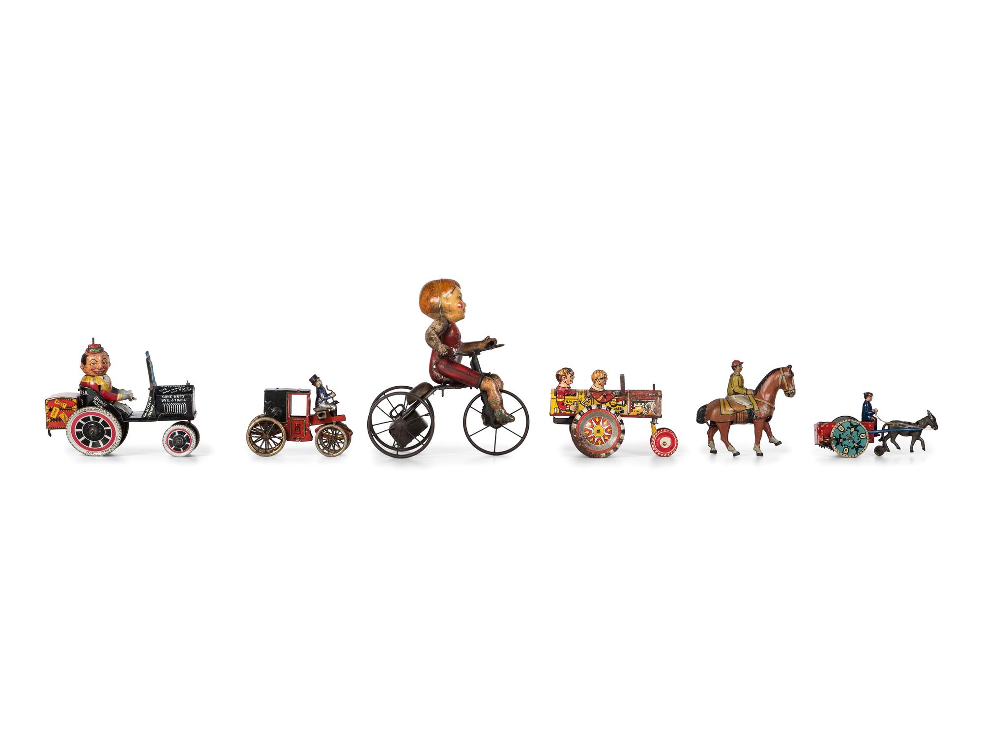 Six German and American Tin Lithograph Mechanical Toys