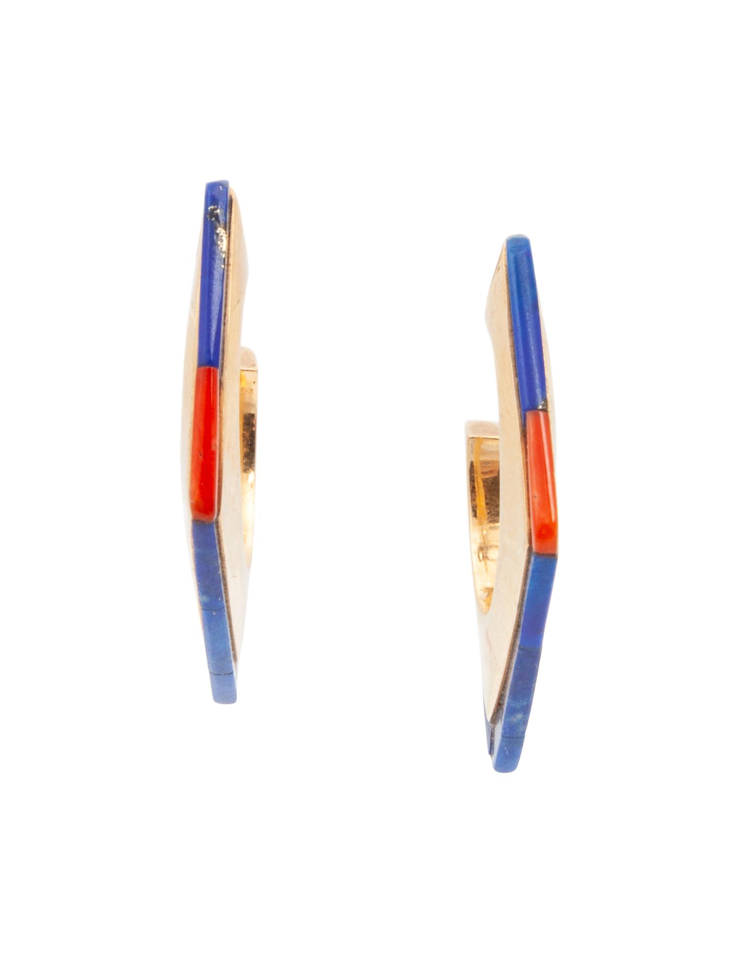 14k Gold, Lapis, Coral, and Turquoise Earrings, PLUS Silver, Turquoise, and Coral Earrings