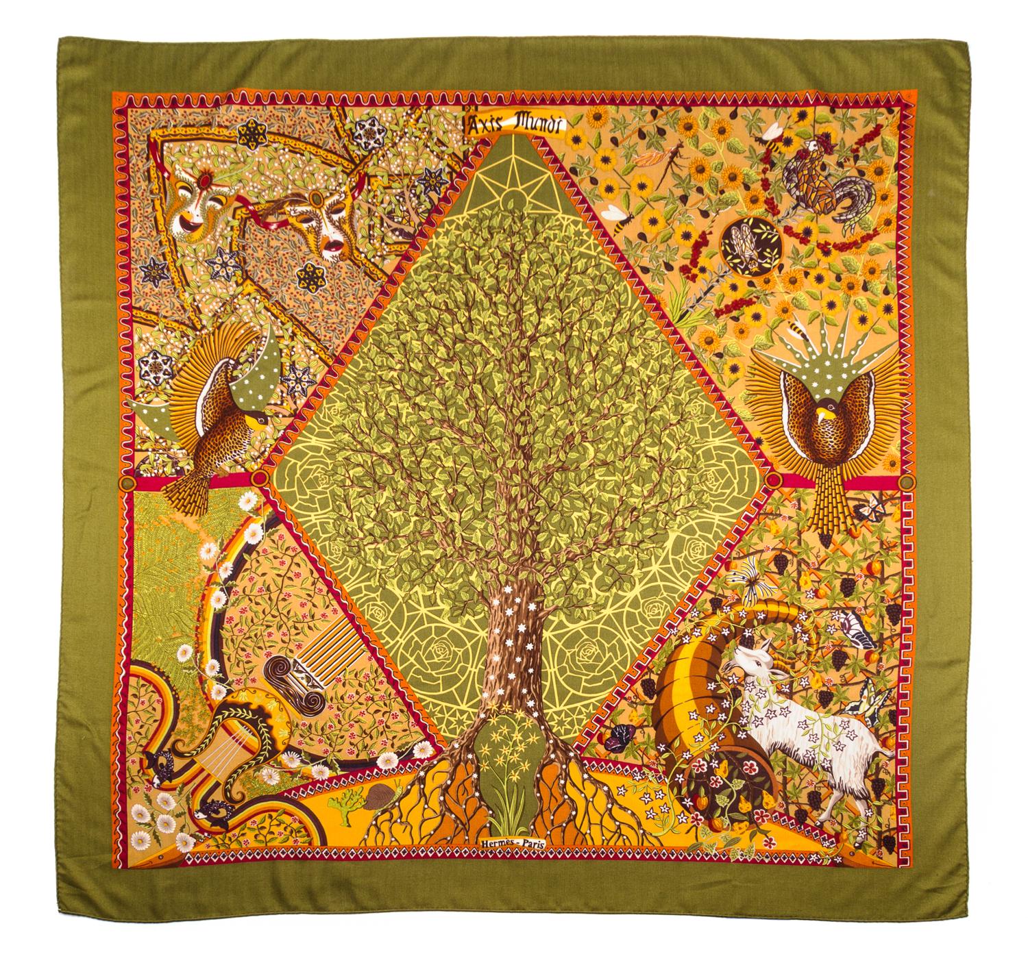 An Hermes Cashmere Scarf, 54" x 54".